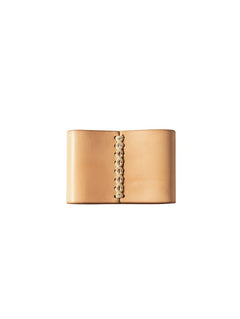 Hidden House Co. handcrafted vegetable-tanned leather scarf slide with rustic hand-stitched center detail.